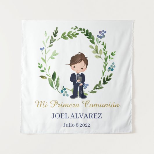 Mi primera Comunión BackDrop  Wandteppich (Vorderseite)