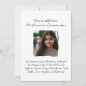 Mi Primera Comunión con foto Cruz y Flores Einladung (Vorderseite)