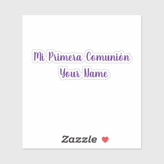Mi Primera Comunion Customize name vinyl sticker (Blatt)