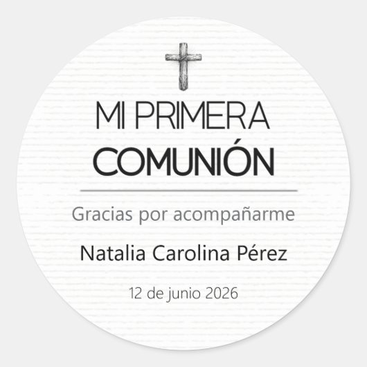Mi Primera Comunion Spanish Favor Stickers Labels (Vorderseite)