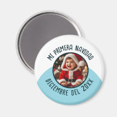 Mi Primera Navidad con Foto y Año Magnet (Vorderseite/Rückseite)