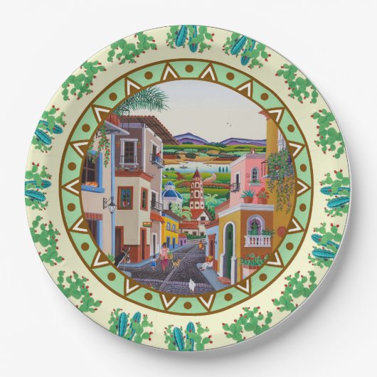 Mi Pueblo Pappteller (Vorderseite)