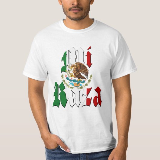 MI RAZA mexikanische Flagge T-Shirt (Vorderseite)