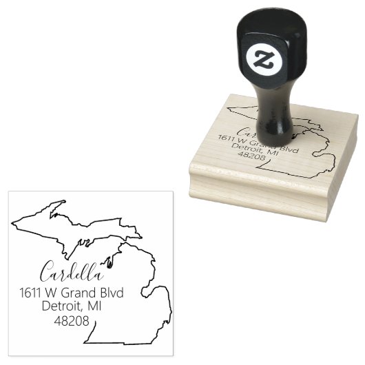 MI | Staat der Briefmarke der Rücksendeadresse Mic Gummistempel (Stempel)