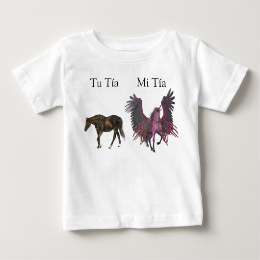 Mi Tu My Tia Spanish Einhorn Pferd Baby T-shirt (Vorderseite)