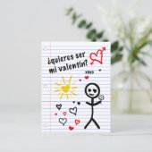 mi valentin bocetos de papel de cuaderno postkarte (Stehend Vorderseite)