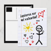 mi valentin bocetos de papel de cuaderno postkarte (Vorne/Hinten)