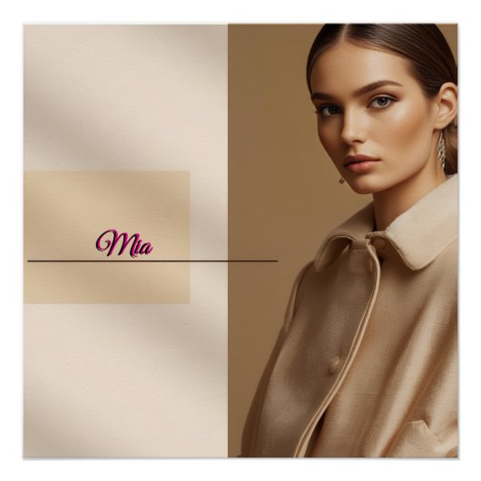 Mia Aesthetic Minimal Name Poster (Vorderseite)