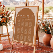 MIA Arched Boho Terracotta Wedding Chart Poster