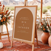 MIA Arched Boho Terracotta Wedding Willkommen Poster