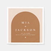 MIA Arched Boho Terracotta Wedding Willkommen Serviette (Vorderseite)