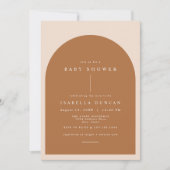 MIA Arched Burnt Orange Modern Baby Shower Einladung (Vorderseite)