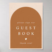 MIA Arched Burnt Orange Modern Guestbook Sign Poster (Vorne)