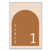 MIA Arched Burnt Orange Moderne Favoriten Zeichen Tischnummer (Vorderseite)