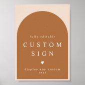 MIA Arted Burnt Orange Modern Custom Text Sign Poster (Vorne)