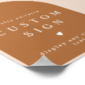 MIA Arted Burnt Orange Modern Custom Text Sign Poster (Ecke)