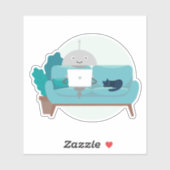 Mia auf dem Sofa Aufkleber (Blatt)