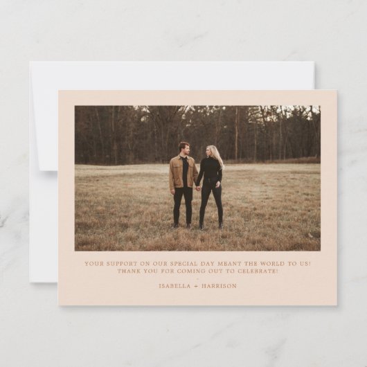 MIA Boho Burnt Orange Foto Vielen Dank Einladung (Rückseite)