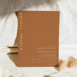 Mia - Boho Burnt Orange Minimalistisches Brautpart Einladung