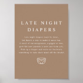 MIA Boho Earth Tone Spate Night Diapers Babydusche Poster (Vorne)