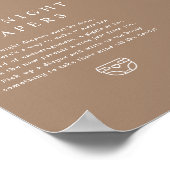 MIA Boho Earth Tone Spate Night Diapers Babydusche Poster (Ecke)