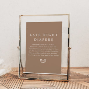 MIA Boho Earth Tone Spate Night Diapers Babydusche Poster