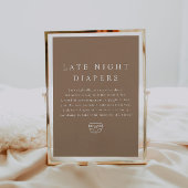 MIA Boho Earth Tone Spate Night Diapers Babydusche Poster