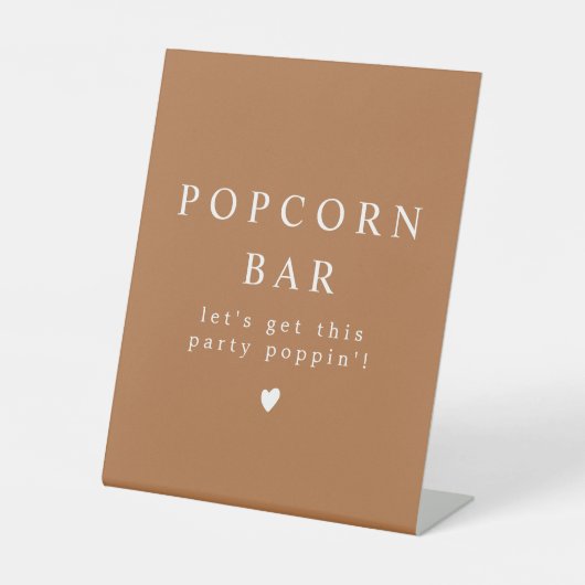 MIA Boho Terracotta Popcorn Bar Party Poppin' Sockelschild (Vorderseite)