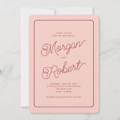 MIA Bold Pink & Red Wedding Einladung (Vorderseite)