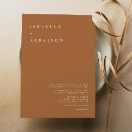 Mia - Burnt Orange Moderne Minimalistische Hochzei Einladung