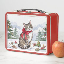 Mia die festliche Katze mit festlicher Dekoration