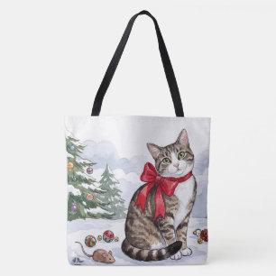 Mia die festliche Katze mit festlicher Dekoration Tasche