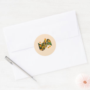 "Mia" Florales Mia-Name-Logo, Runder Aufkleber