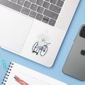 Mia im Rollstuhl Aufkleber (Laptop mit iPhone)