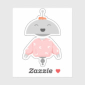 Mia mit Scrunchie-Aufkleber Aufkleber (Blatt)