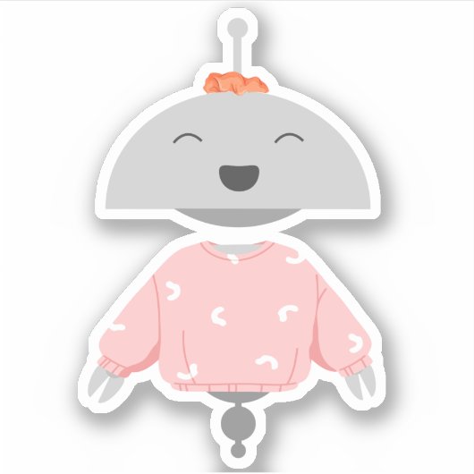 Mia mit Scrunchie-Aufkleber Aufkleber (Vorderseite)