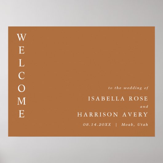 MIA Moderne Minimalistische Terracotta Hochzeit Wi Poster (Vorne)