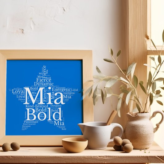 Mia Name Cloud Customizable Poster