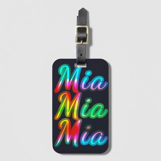 Mia Name Gepäckanhänger (Vorderseite Vertikal)