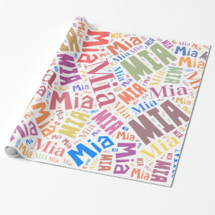 MIA Name-Textentwurf Geschenkpapier