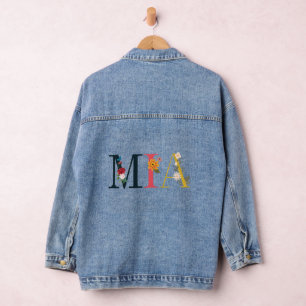 MIA Namens Kunst mit gestickten Blumen Jeansjacke