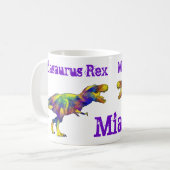 Mia saurus Funny läuft T Rex Colorful Dinosaurier Kaffeetasse (Vorderseite Links)