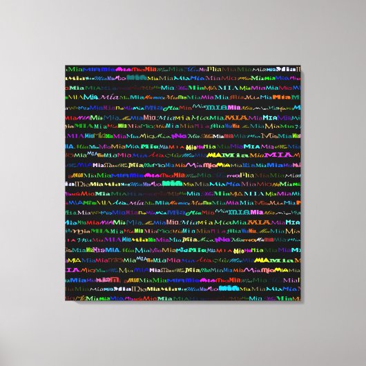 Mia Text Design I Wrapped Canvas Leinwanddruck (Vorderseite)