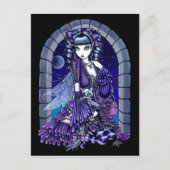 "Mia" Twilight Moon Fairy & Kitty Postcard Postkarte (Vorderseite)