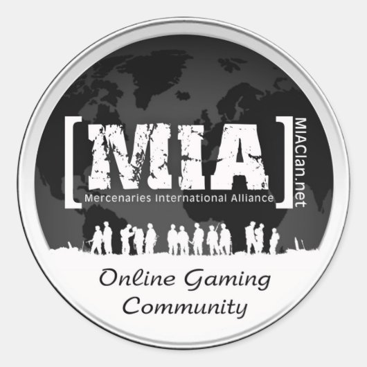 MIAClan.net Hochwertige Decals weiß/schwarz Runder Aufkleber (Vorderseite)