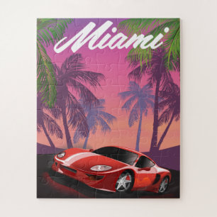 Miami 1990er Jahre Sportwagen Puzzle