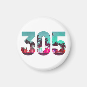 Miami 305 Vorwahl Florida Vintage Palmen Stolz Magnet