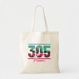Miami 305 Vorwahl Florida Vintage Palmen Stolz Tragetasche