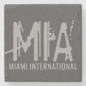 Miami Airport Grunge Typografie Dark Gray Steinuntersetzer (Vorderseite)