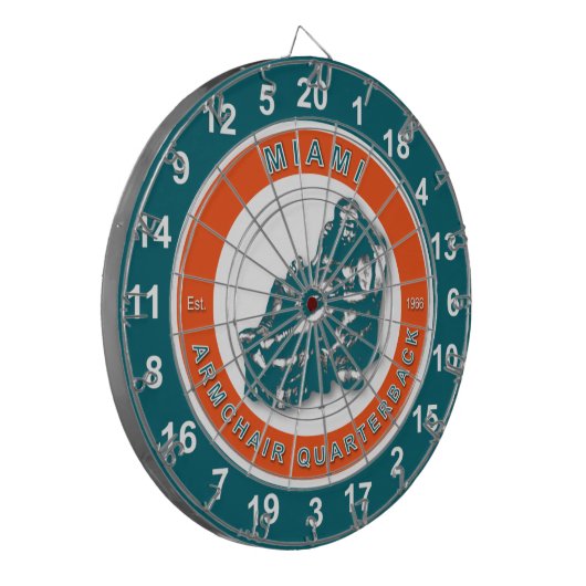 Miami Armchair Quarterback Football Dartboard Dartscheibe (Vorderseite Links)